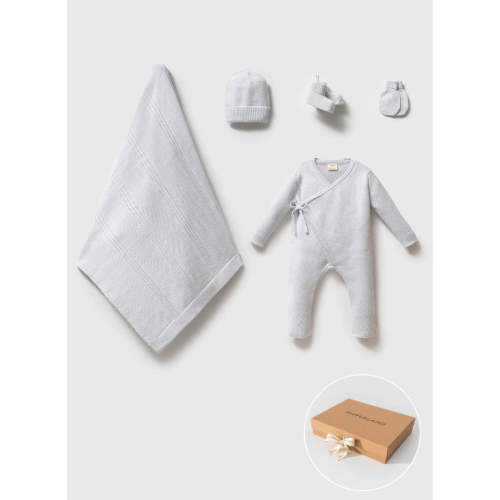 Nipperland•Organic Cotton Set: Romper, Blanket, Hat, Mittens, Booties – Sea Children's Boutique