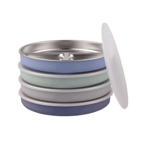 7.8" Stainless Steel Divided Plates with Silicone Sleeves