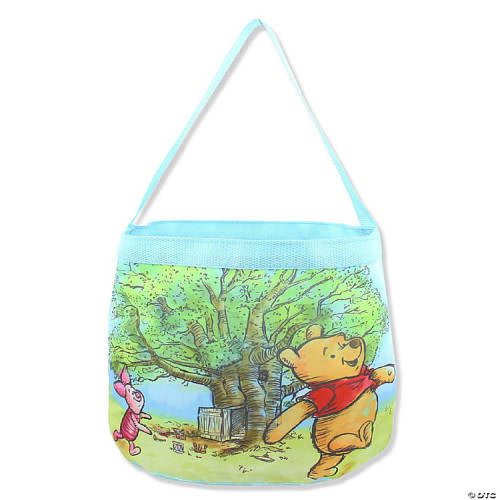 Winnie the Pooh Kids Collapsible Nylon Gift Basket Bucket Toy Storage Tote Bag (One Size, Blue)