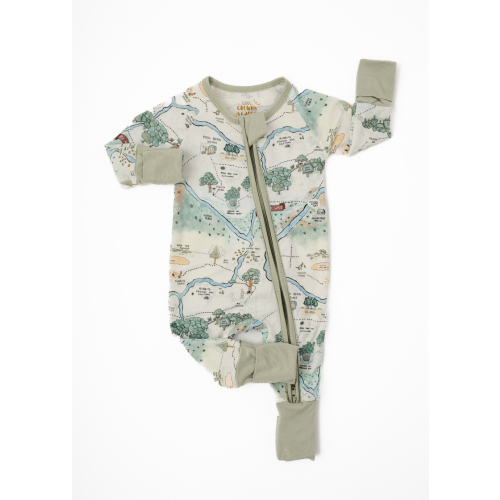 Little Crowns & Capes Hundred Acre Woods Bamboo Zippered Sleeper - Newborn Size