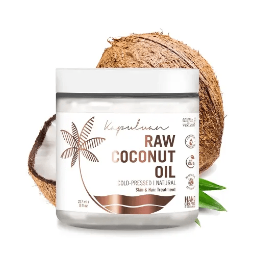 Kapuluan Organic Coconut Oil for Hair, Skin – Raw Extra Virgin Coconut Oil - Pure Unrefined Cold Pressed Oil with MCTs for Body Care or Haircare, Hair Growth, Aceite de Coco Organico, Baby, Dogs, Pets