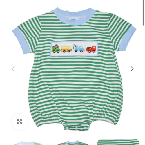 Hand Smocked Transportation Bubble