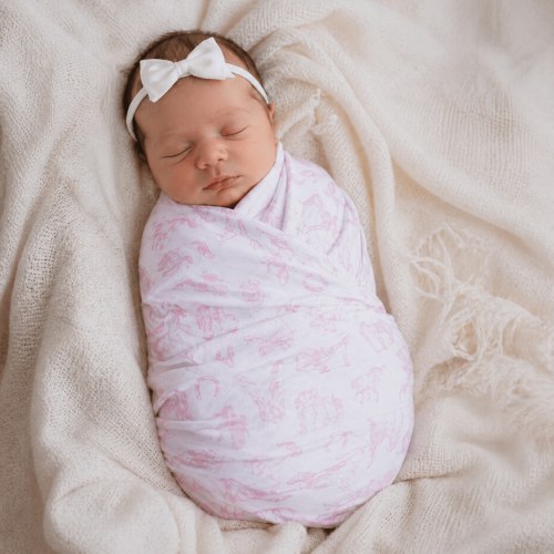 Baby Girl Swaddle Set - Wild West Toile