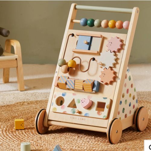 Tiny Land® Versatile Natural Wooden Baby Walker