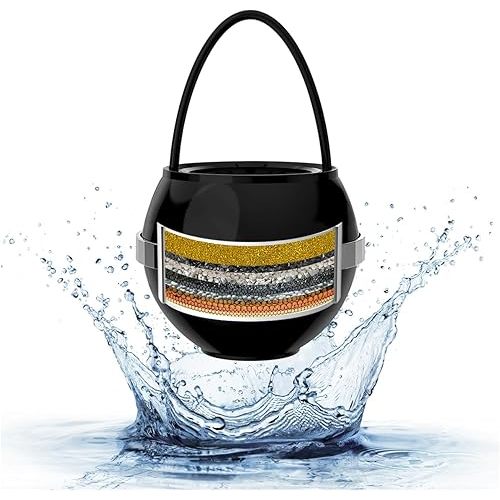 SHLLKTTRY Bath Water Filter for Tub Faucet with Overflow,Filtration,Remove Contaminants,Chlorine,Fluoride,Hard Water Softener,Enhances Health of Skin,Hair,Nails,Relieve Eczema,3,000 Gallons,Black