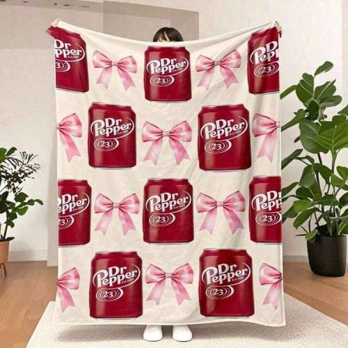 Unique Dr. Pepper Print Blanket,Ultra-Soft, Comfortable Sofa Or Bed Blanket,Vibrant Digital Print,Perfect For Sofa, Bed, Office, Travel- Machine Washable, Ideal Gift For Men And Women, Cute280GSM-280gsm | SHEIN USA