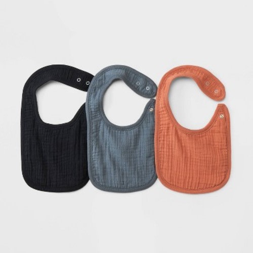 Baby 3pk Muslin Bib - Cloud Island™, Color: Black