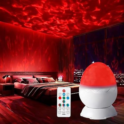 670nm red Night Light, Light Therapy Lamp, Dinosaur Egg 2-in-1 Sensory Lights for Autism, for Sensory Room Must-Have - 7 Color Modes with Remote & Timer for Christmas, Birthdays (White)
