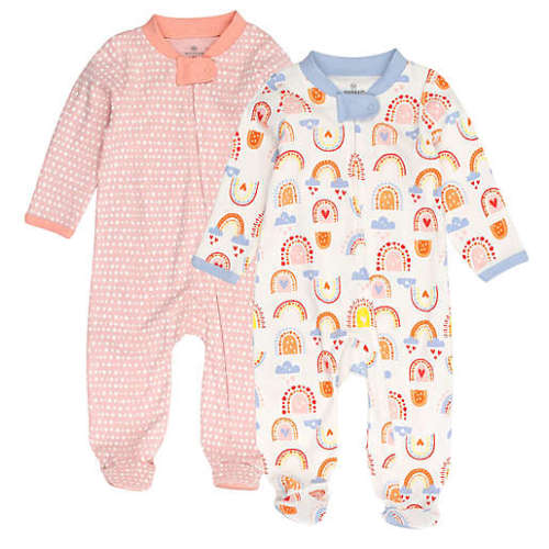 The Honest Company® 2-Pack Rainbow Toss Organic Cotton Sleep & Play Footed Pajama