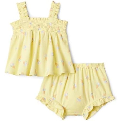 Amazon Essentials x Sofia Grainge Baby Girls' Cotton Sleeveless Shirt and Shorts Play Set