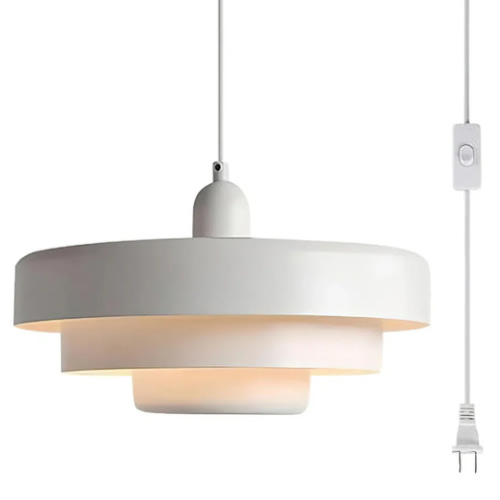 Mid-Century Retro Bauhaus Three-tier Circular Pendant Light
