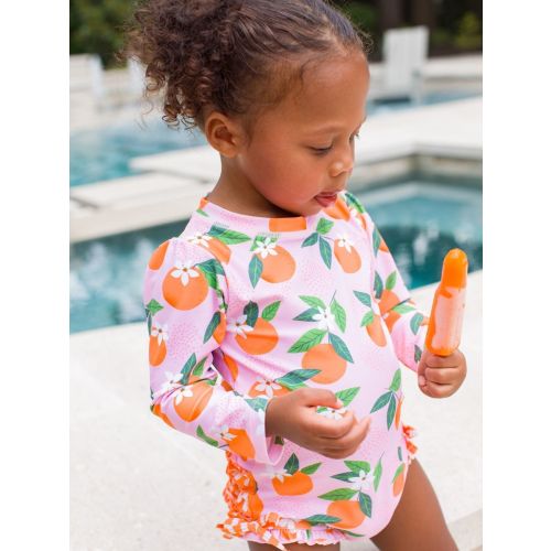 Long Sleeve One Piece Rash Guard | RuffleButts & RuggedButts