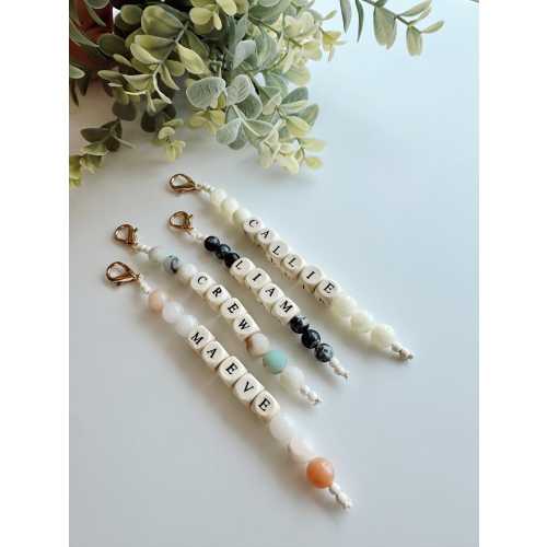 Personalized Beaded Keychain: Diaper Bag Accessory, Custom Name