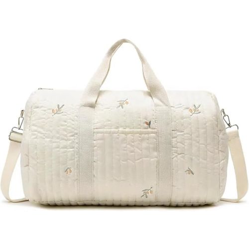 Quilted Duffle Bag for Women Cute Baby Hospital Bag Floral Duffle Bags