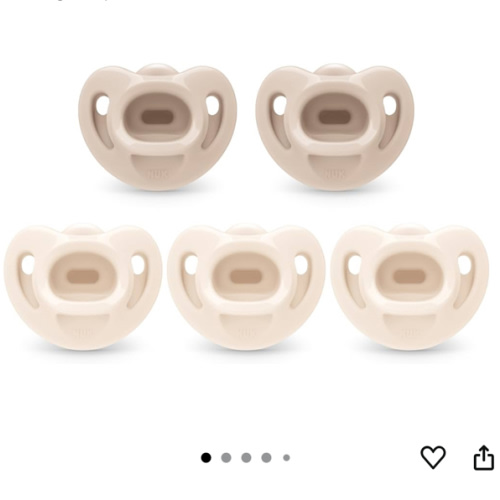 Amazon.com : NUK 100% Silicone Comfy Orthodontic Pacifiers, 0-6 Months, Neutral Fashion, Timeless Collection, 5 Count : Baby