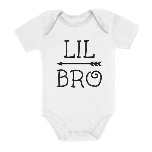 Tstars Boys Baby Shower Little Brother Shirt for Boys Pregnancy Announcement Baby Shower Baby Announcement Baby Boy Birthday Gifts Cute Newborn Party Baby Bodysuit