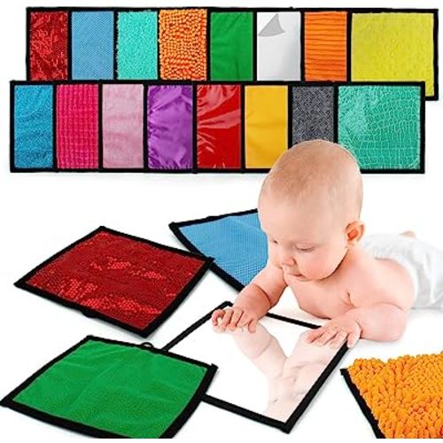 16 Set Sensory Mini Mats Assorted Textured Sensory Floor Tiles - Sensory Walls, Early Sensory Exercise Sensory Mats Sensory Toys for Autistic Children Kids Baby Toddler Fidgeting Activity