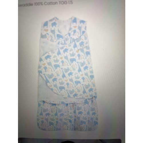 Blue Safari Animals 100% Cotton Baby Swaddle | HALO