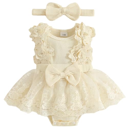 Mubineo Baby Girl Summer Clothes Outfits Sleeveless Lace Floral Romper Dress Newborn Outfit