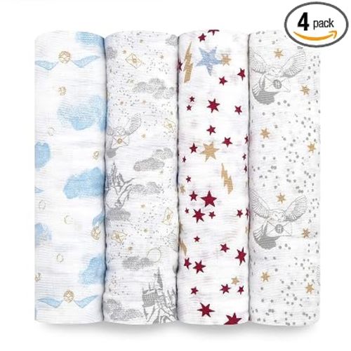 aden + anais Cotton Muslin Swaddles 4 Pack: Harry Potter