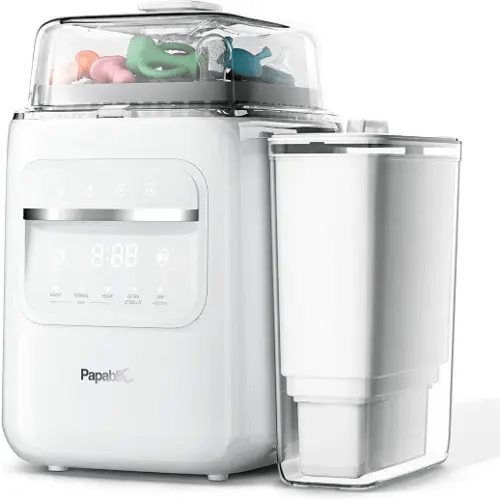 Papablic SafeguardPlus Bottle Washer, Sterilizer &Dryer, Water Purification | 8 Bottles Capacity, 12-Min Fast Wash, 360° Deep Clean, Baby Bottle Washer for Bottles, Pump Parts, Baby Essentials
