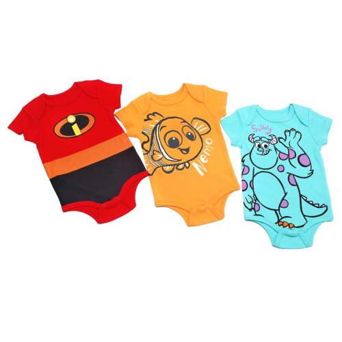 Disney Clothes Baby Boys 3-Pack Bodysuits – Mickey Mouse, Winnie the Pooh, Toy Story, Avengers, & Pixar Newborn Outfits Set (0M-9M)