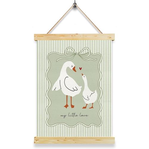 Vintage My Little Love Wall Art, Silly Goose Hanging Flag, Minimalist Nursery Wall Decor for Boys or Girls, Kids Bedroom, Playroom Decorations 12x15 inches