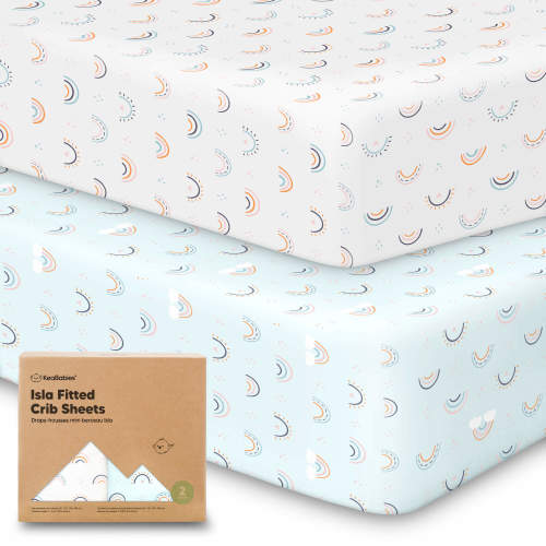 Isla Fitted Crib Sheets - Jolly Rainbow / 52 x 28