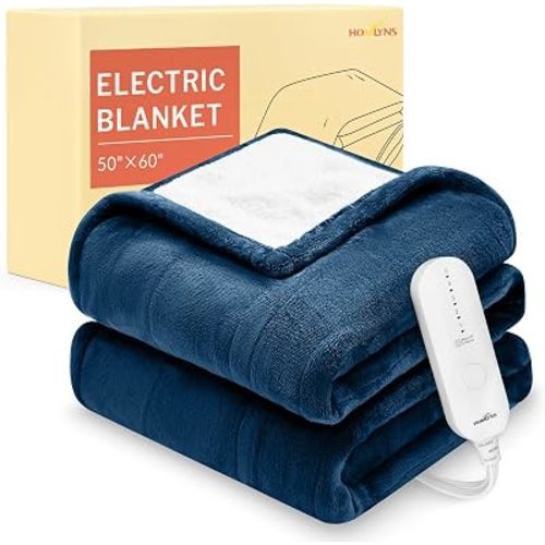 Heated Throw Blanket, 5 Heat Settings & 3 Hours Timer, Navy