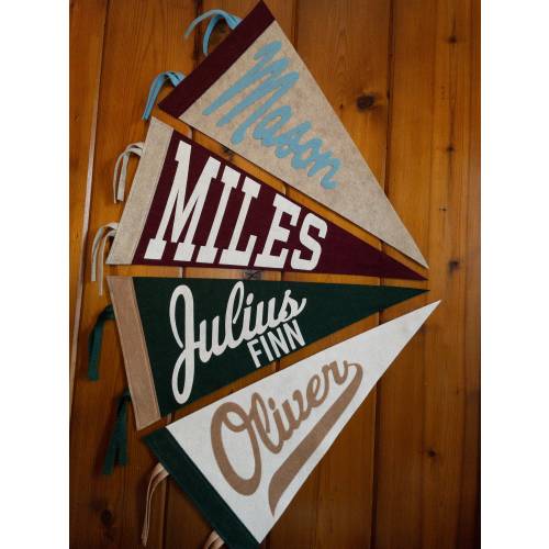 Custom Pennant Flag Large Nursery Name Sign Personalized Baby Shower Gift Wedding Sign Graduation Gift Home Wall Decor Wool Felt Camp Banner