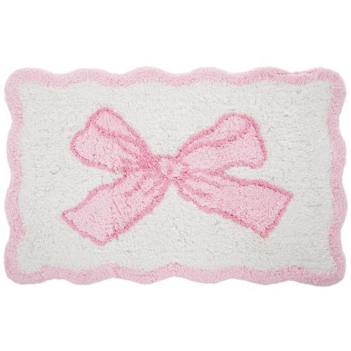 Pink Bow Tufted Bath Rug