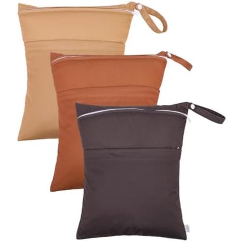 babygoal Wet Bags 3 Pack, Waterproof Travel Dry Bags for Baby Diapers, Beach, Pool, Gym, Swimsuits, Food Storage and Wet Clothes 3LN37-B