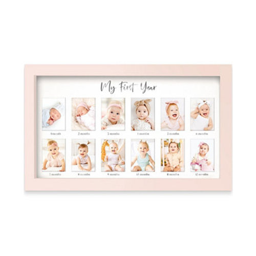 Baby's First Year Photo Frame- Petal Pink