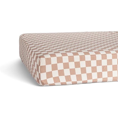 Parker Baby Co. Fitted Crib Sheet for Standard Mattress - Rosewood Checker