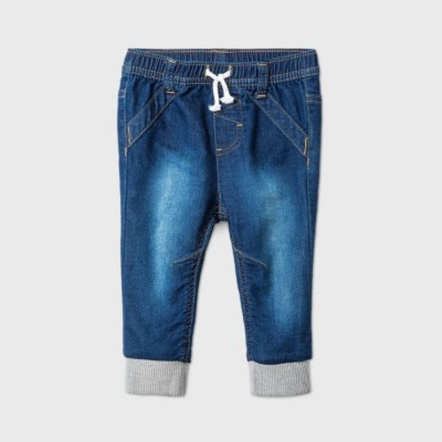 Baby Boys' Long Jogger Jeans - Cat & Jack™ Dark Denim Newborn