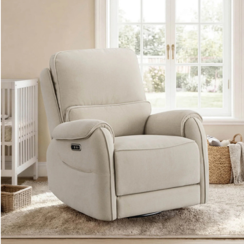Alicia Power Swivel Nursery Glider Recliner with Nightlight