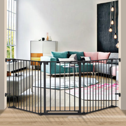 Tooca 30" Tall Adjustable Auto Close Safety Gate with 3 Panels | Wayfair