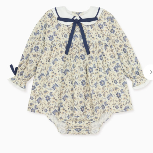 Blue Floral Granada Baby Girl Set | La Coqueta Kids