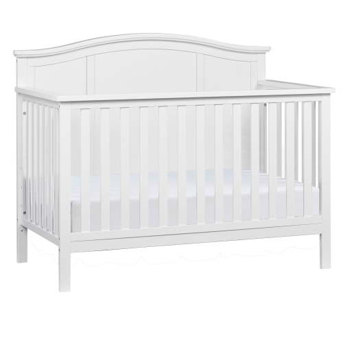 Oxford Baby Emerson 4-in-1 Convertible Crib, Snow White, GREENGUARD Gold Certified, Wooden Crib