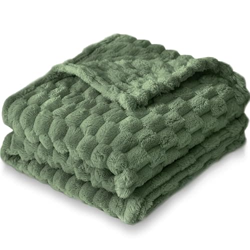 HOMRITAR Baby Blanket for Boys Girls 3D Flannel Fleece Fluffy Blankets for Baby Soft Plush Breathable Bed Blanket for All Season Toddler Infant or Newborn (30 x 40 Inch, Olive Green)