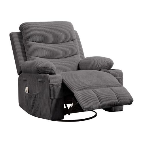 RONSHIN Multi-Function Comfort Recliner,Nursery Glider with Massage & Heat for Adults,360° Swivel Rocking Chair with Cup Holder,Compact for Bedroom