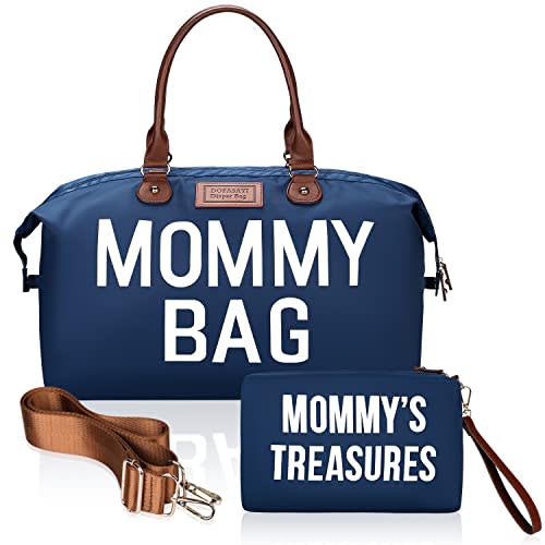 DOFASAYI Baby Diaper Bag Tote, Baby Registry Search Shower Gifts for Baby, Hospital Bags for Labor And Delivery, Large Travel Baby Bag with Shoulder Straps for Boys Girl, Blue