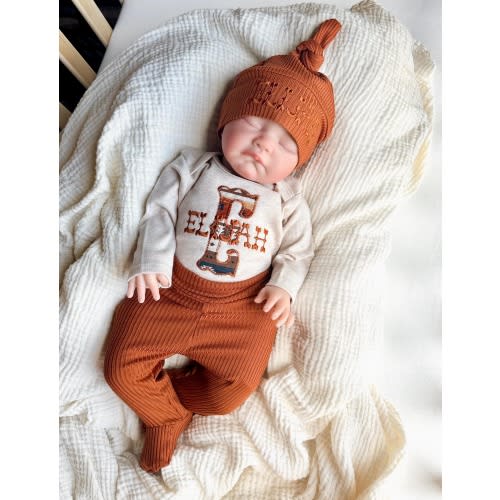 Personalized Western Newborn Outfit | Embroidered Baby Boy Set for Hospital Homecoming | Shower or Christmas Gift