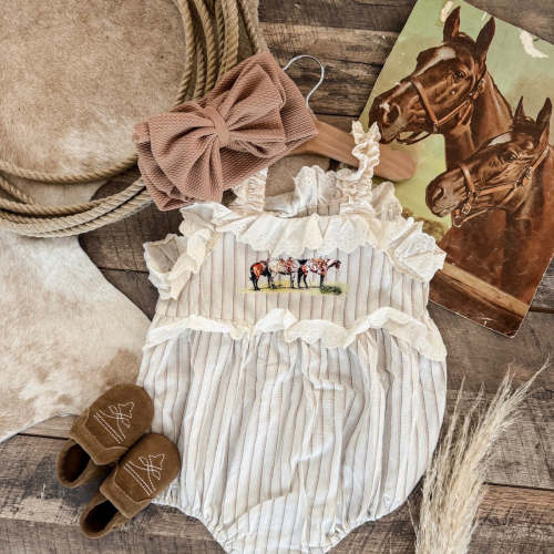 Saddle Up Horses Striped Romper/Dress – theFRINGEDpineapple