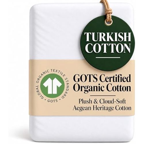 – Luxuriously Plush, Never Thin – 1 Pack GOTS Organic Fitted Crib Sheet 52x28 in, Ultra Breatable Long-Staple Turkish Cotton