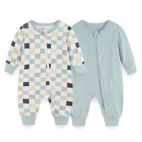 JELYLOVE Unisex Rayon Made from Bamboo Zipper Baby Boy Girl Rompers 2 Pcak Long Sleeve Infants Jumpsuits New Born Clothes