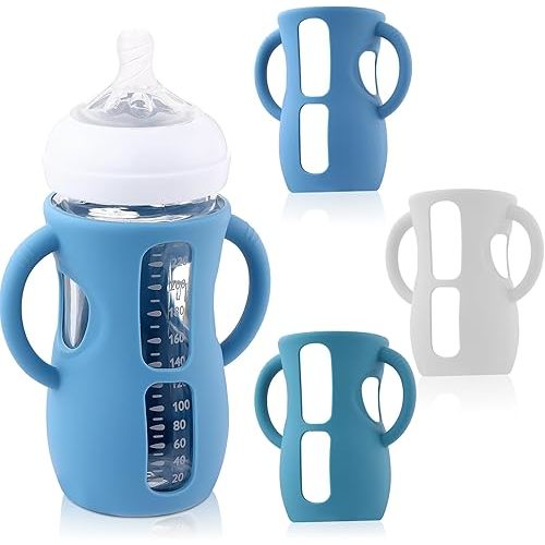 Silicone Bottle Covers Silicone Sleeve for Avent Natural Glass Baby Bottles Fits Philips Avent Glass Bottle Sleeve Phillips Avent Glass Bottles 8oz (3 Pcs)