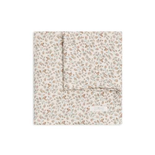 Organic Baby Muslin Swaddle Blanket - Yuma Floral/Teal+Taupe