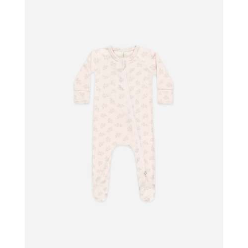 Modal Zip Footie || Pink Blossom – Quincy Mae