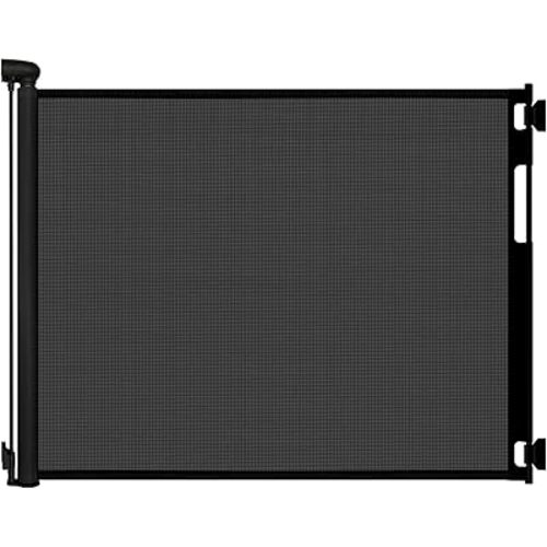 Retractable Baby Gates for Doorways, Mesh Dog Gate for Stairs, Pet Gate Indoor, Extends to 55" Wide 33" Tall, Safety Toddlers Gates for Hallways, Indoor & Outdoor Use, Black